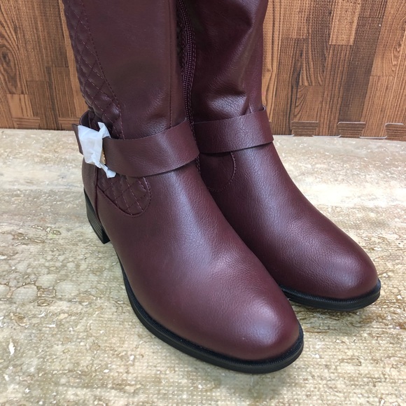 JUSTFAB Burgundy Keswick WC Flat Boots Size 7.5 - Picture 10 of 15